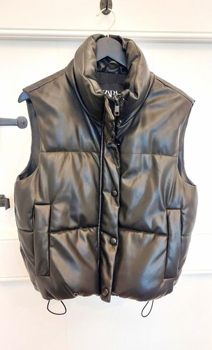 Zara puffer gilet black faux - puffer,
