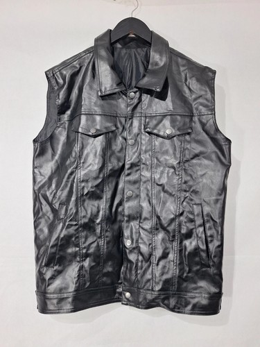 Black faux leather sleeveless - black, faux-leather