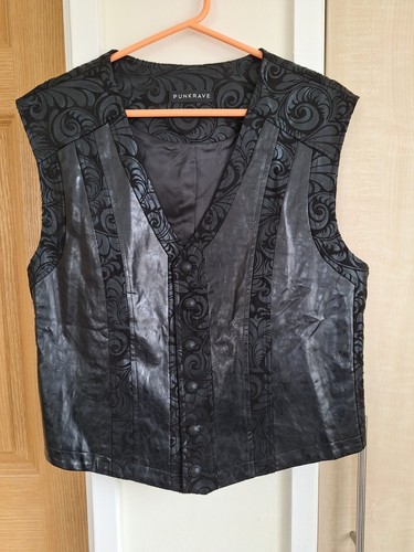 Punk rave faux leather gothic - rave,