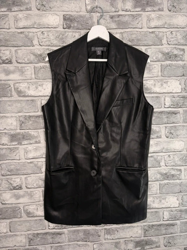 Black faux leather button - faux,