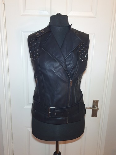 Black biker vest gilet studded - biker,