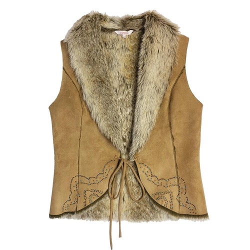 Brown faux suede embellished - brown,