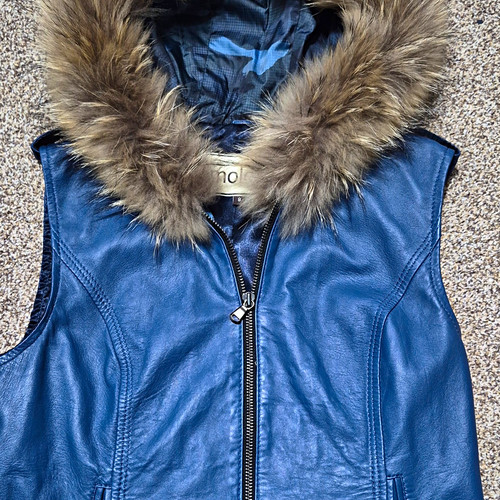 Moloh blue leather hooded - blue,