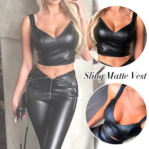Womens sexy leather neck - womens,