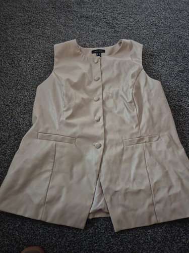 Ladies faux leather waistcoat - ladies,