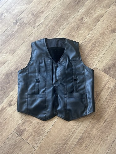 Men faux leather - men's, waistcoat