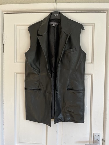 Ladies faux leather gilet - ladies,