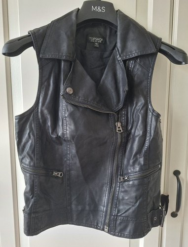 Topshop black faux leather - black,