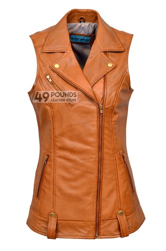Ladies leather waistcoat - ladies,