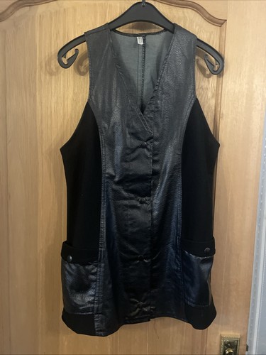Long line black faux leather - long,