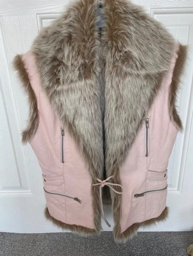 Ladies pink leather fake - leather, /