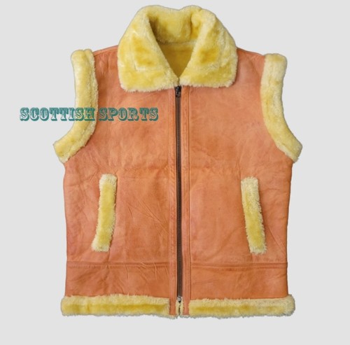 Mens shearling vest - vest, faux