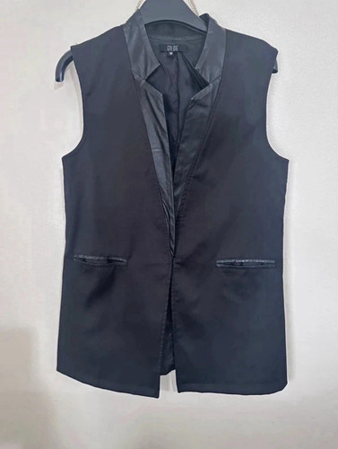 Goldie black waistcoat - waistcoat, faux