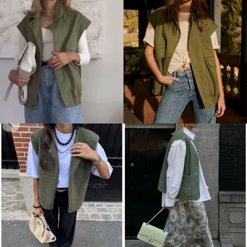 Oversized gillet vest - gillet, pu