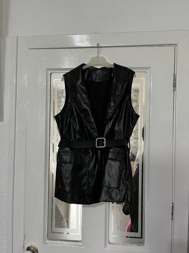 Ladies faux leather - ladies, gilet