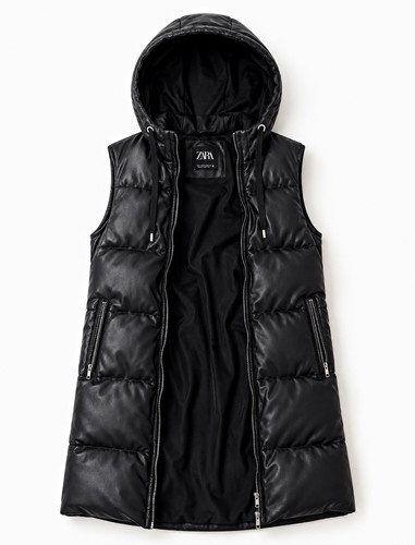 Zara black hooded faux - zara,