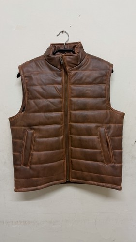 Mens faux leather gilet - mens,