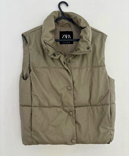 Zara beige quilted faux - zara,
